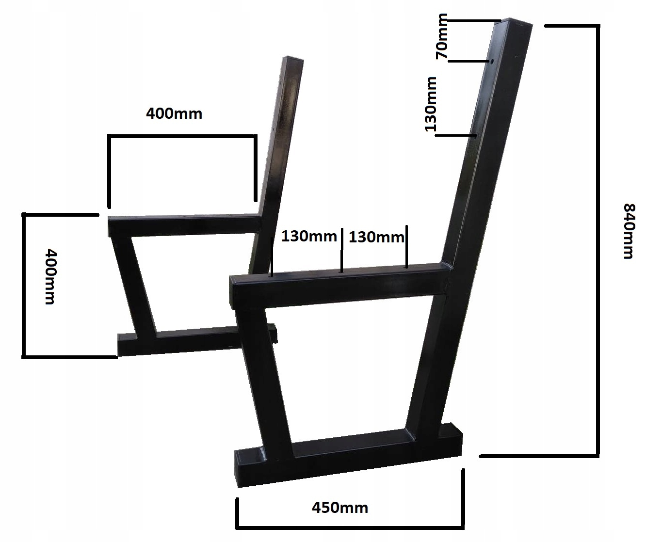 NOGI STALOWE DO ŁAWEK OGRODOWYCH SOLIDNE Linia h