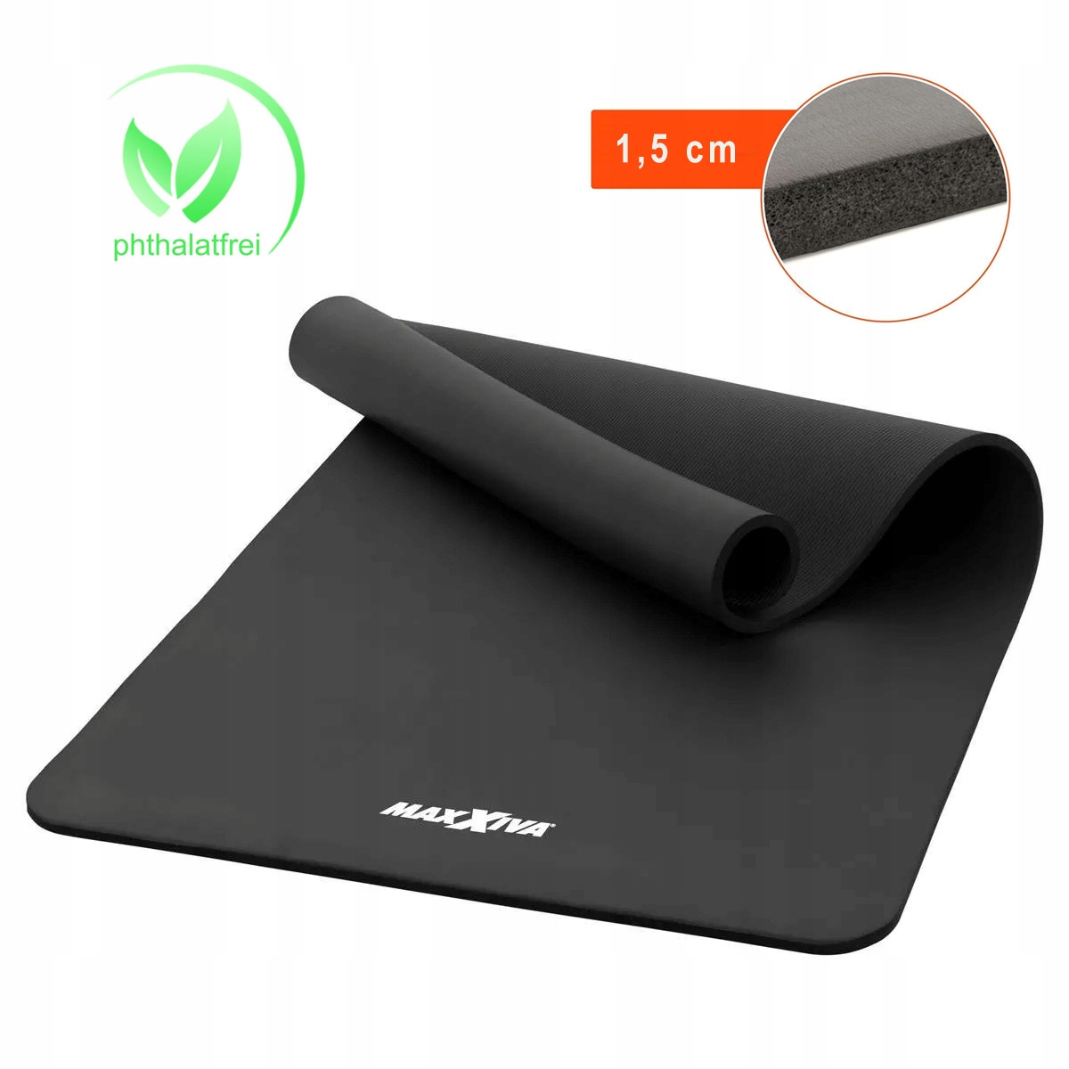 Maxxiva Czarna Mata Piankowa 190x100x1,5cm Do Ćwiczeń Jogi Fitness