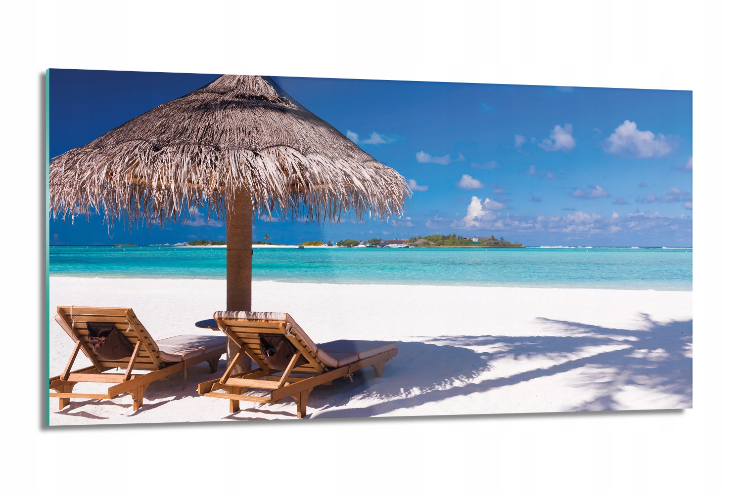kuchynský panel Parasol ležadlá pláž 100x50 s fotografiou