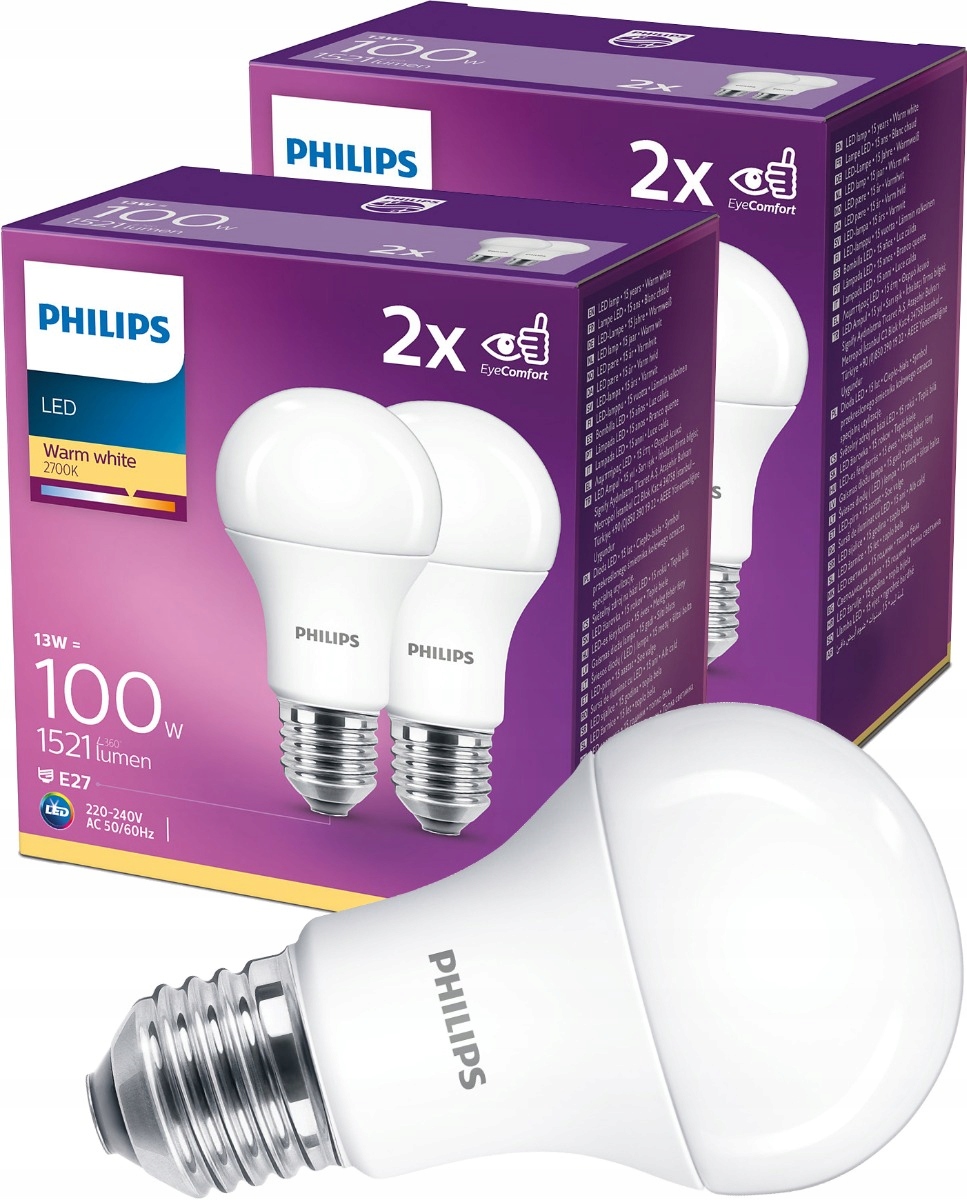 

4x Żarówka Led E27 13W 100W 1521lm 2700K Philips