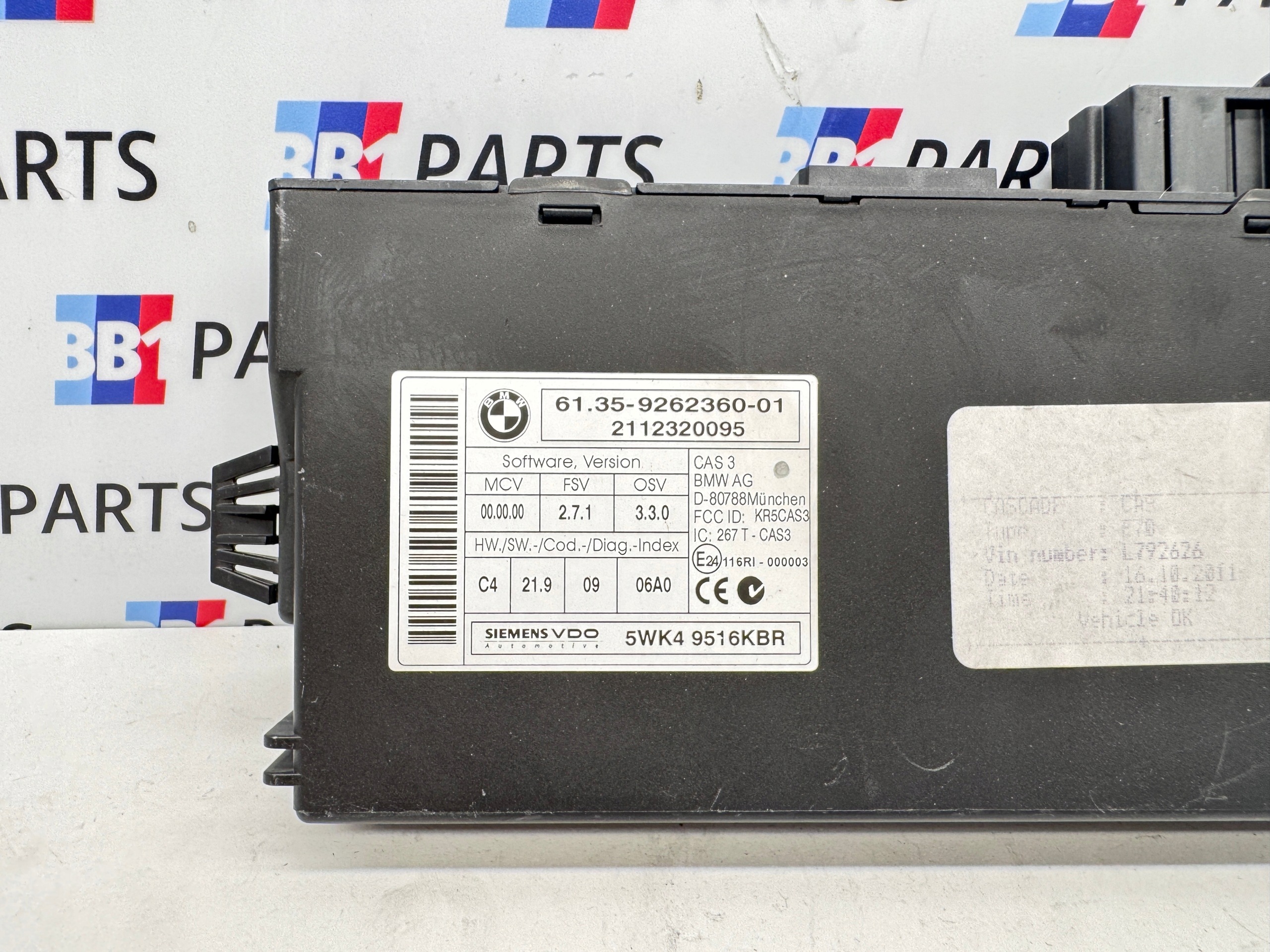 BMW E70 E71 X5 X6 modul vezerlő egység CAS 9262360