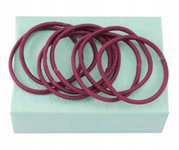 GUMKI DO WŁOSÓW ZGRZEWANE MOCNE 8 SZTUK BORDOWE