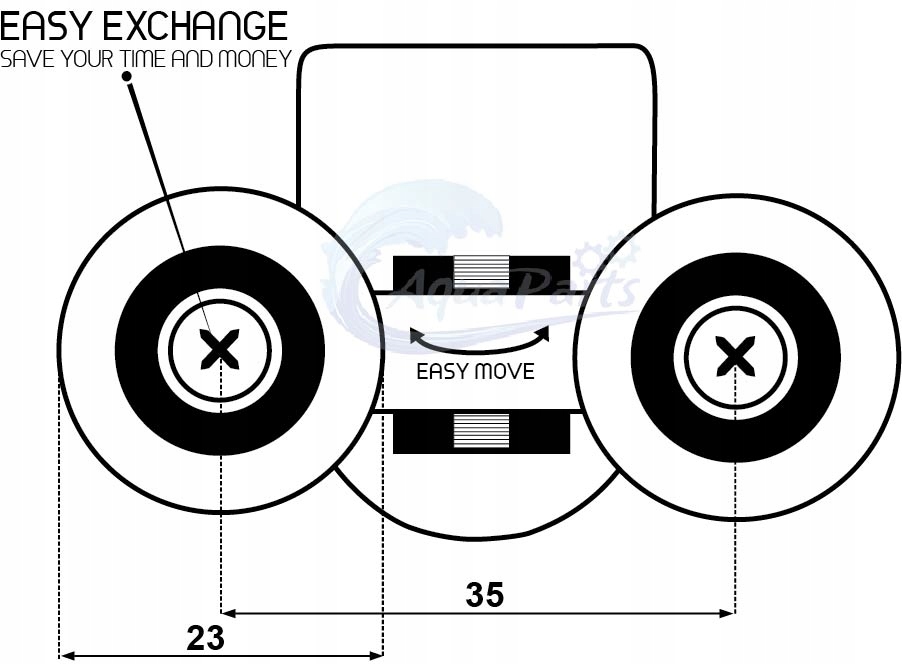 ROLKA GÓRNA CZARNA 23mm do kabiny ROL-01-B Typ rolka