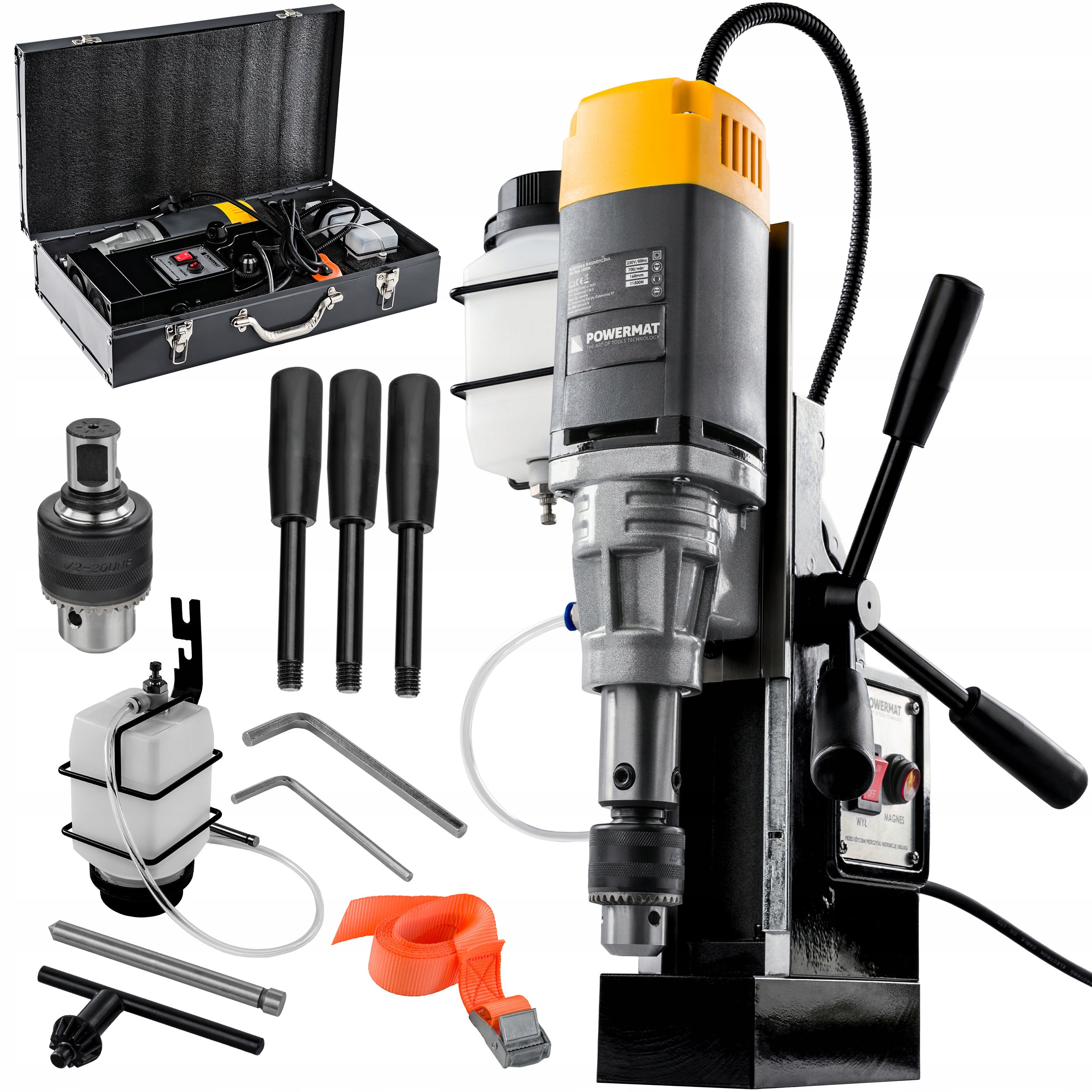 Magnetická Vrtačka 11500N Na Kov Z Oceli 1500 W Zdvih 160 MM Weldon 19 MM