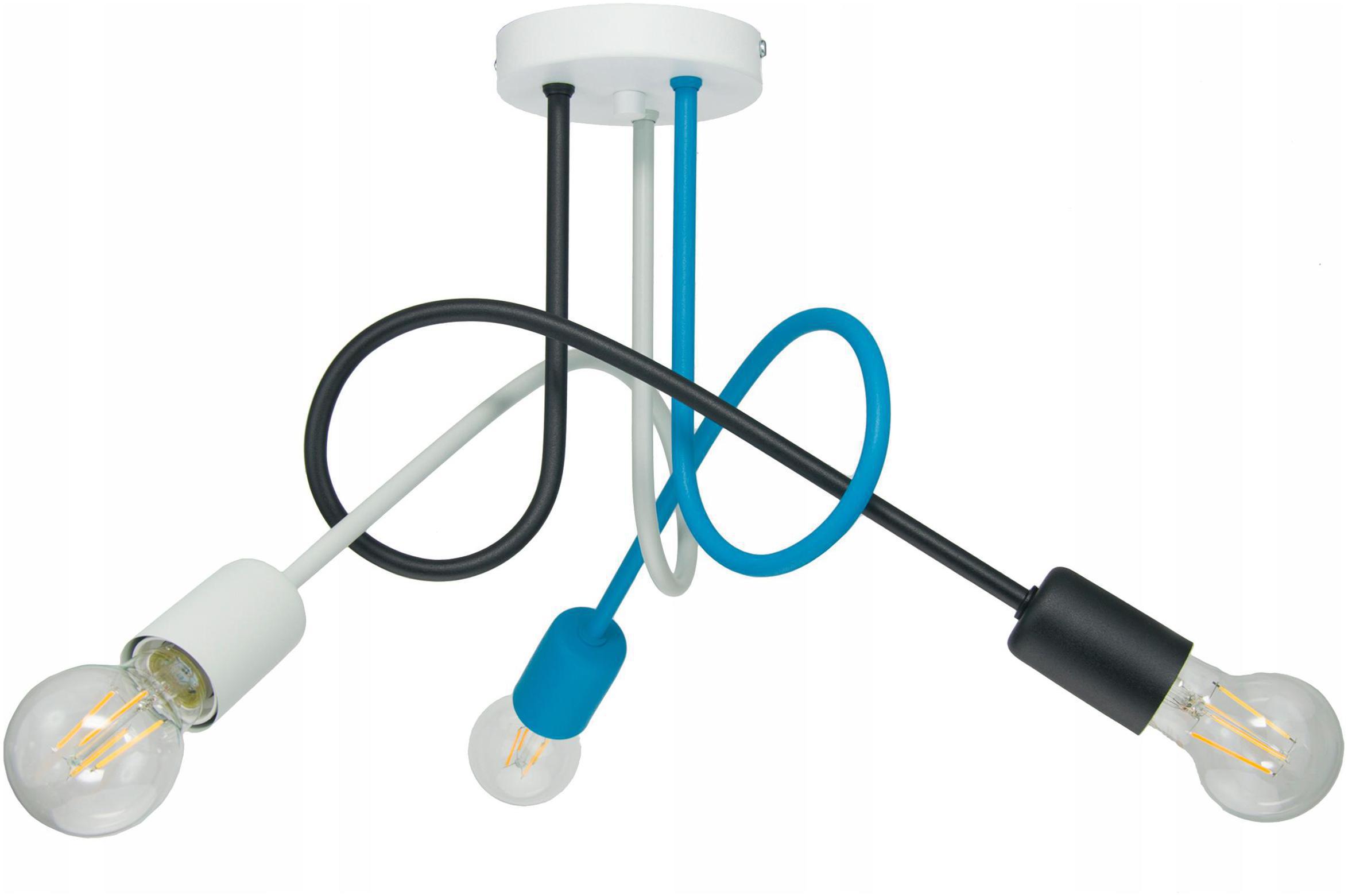 Nowoczesna Lampa Multi Led 3 Sufitowa Żyrandol Zakręcony E27 Wisząca Mondo