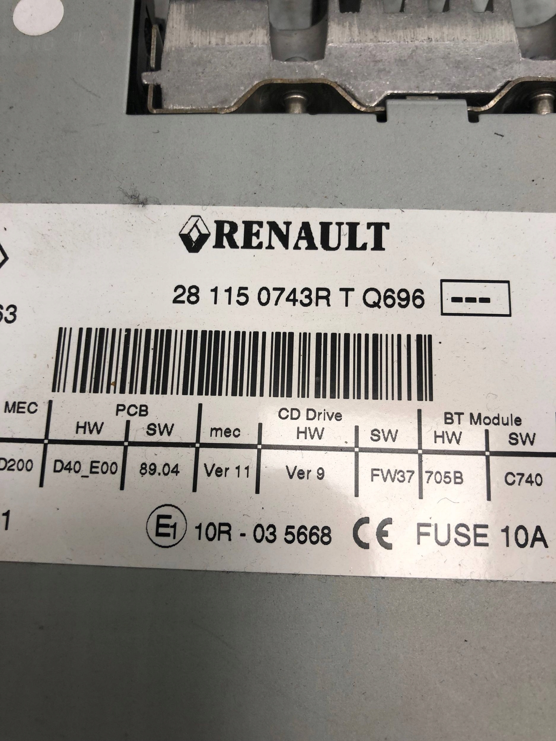 RADIO CD RENAULT SCENIC III 281150743R