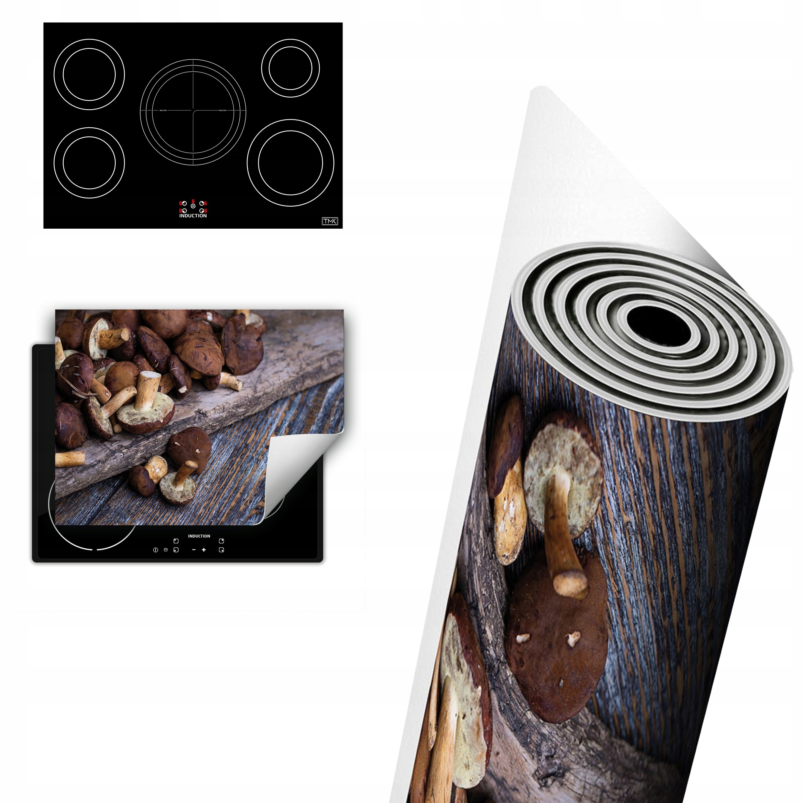 Vinylová Ochrana Na Indukci Desek 80x52 houby dřevo