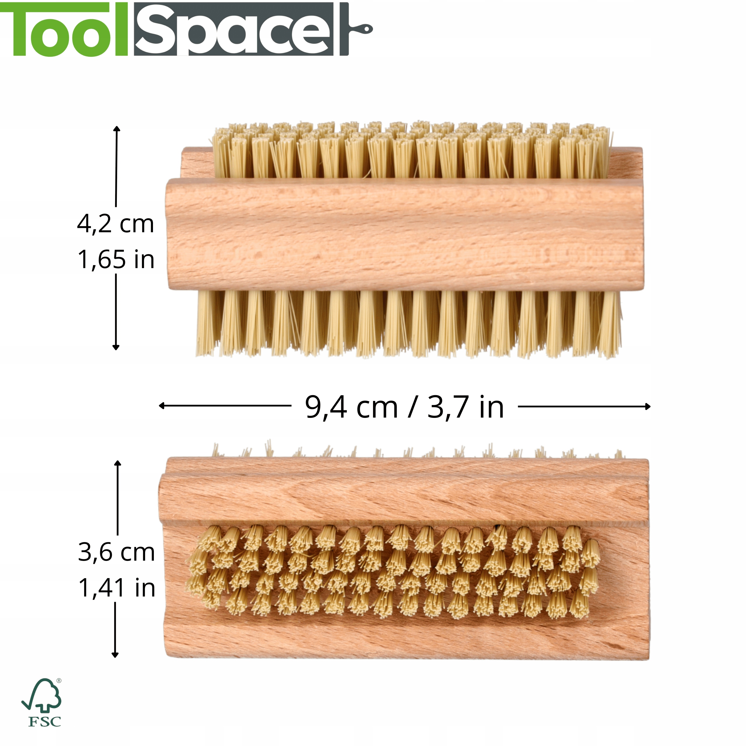 Szczoteczka do Rąk Paznokci Dwustronna TAMPICO BUK EKO OD PRODUCENTA PL Marka ToolSpace