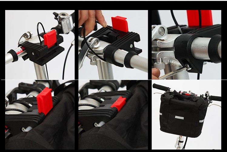 KOSZYK NA KIEROWNICĘ DO ROWERU ROWEROWY PIKNIK TORBA CZARNA 10L + UCHWYT Model KOSZYK TORBA CZARNY