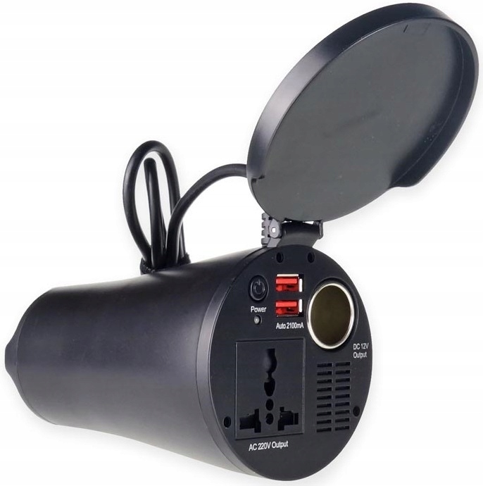 Przetwornica Samochodowa Kubek 12/230V 300W 2xUSB