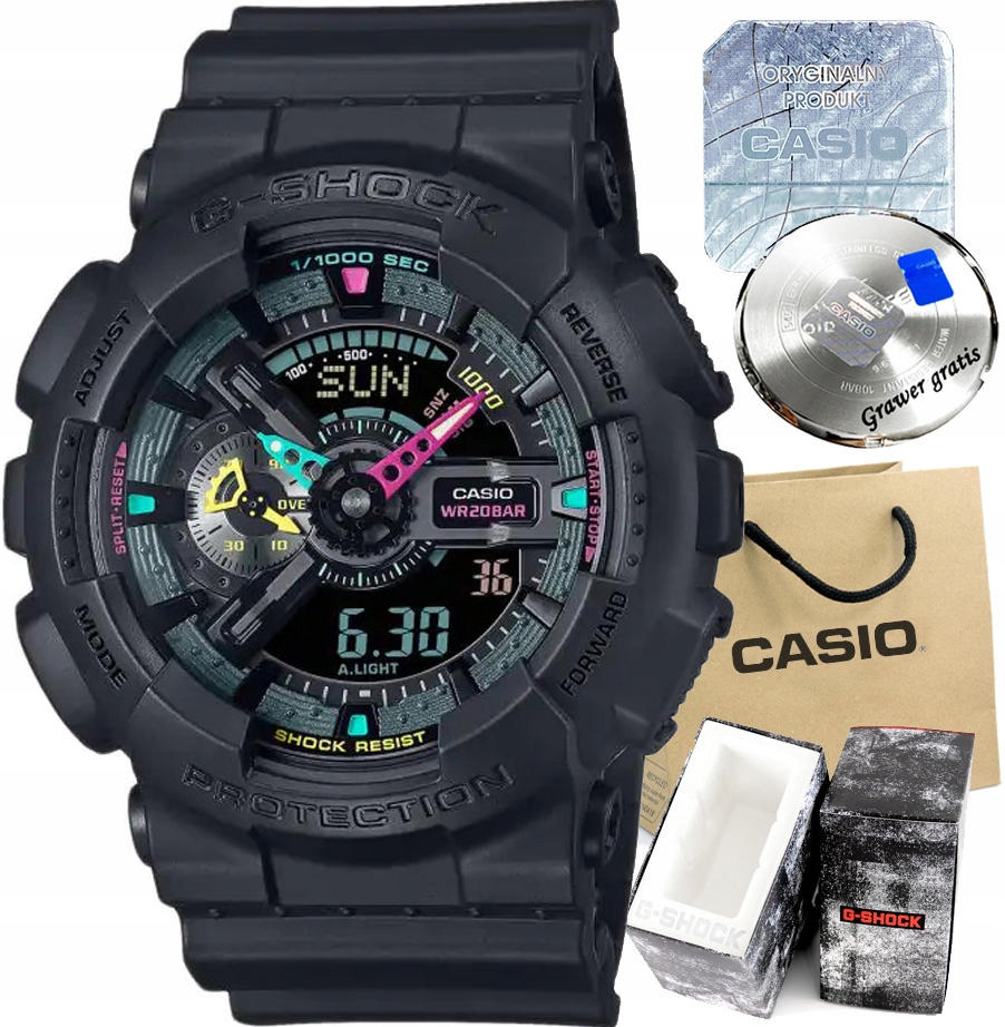 Pánské hodinky Casio G-shock Pasto, vodotěsné odolný proti otřesům Gravírování