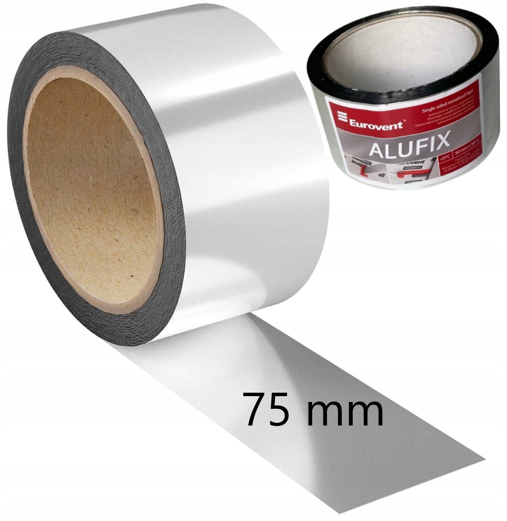 eurovent TAŚMA ALUMINIOWA METALIZOWANA ALUFIX 75mm x 50m DO FOLII Marka Eurovent