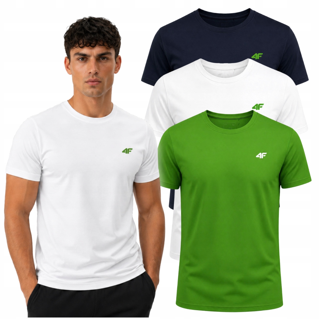 Tričko 4F Pánské Sada 3 kusů sportovních bavlněných triček vel. 5XL
