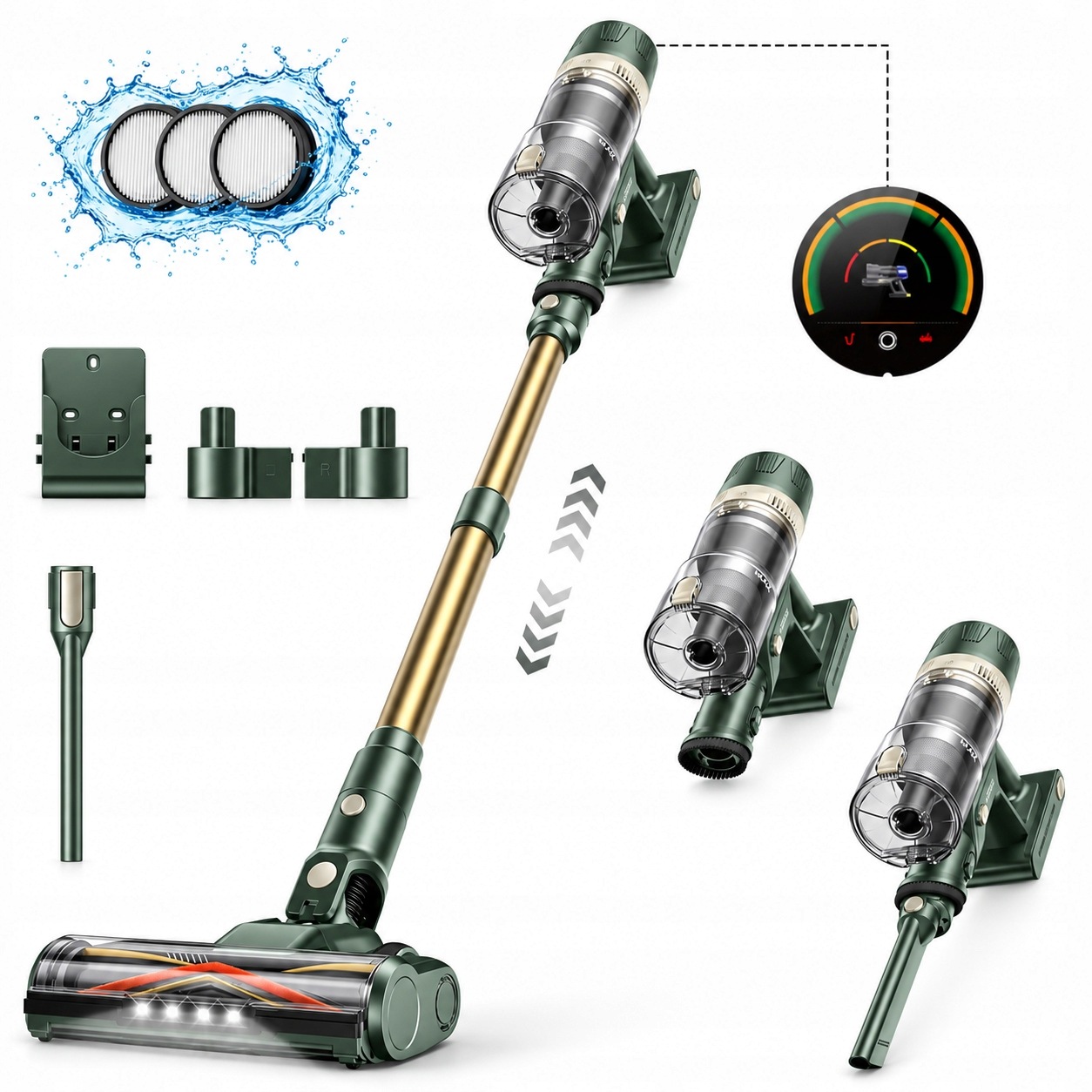 Tyčový Vysavač Laresar V12 65KPA 600W 60MIN Hepa Led Proti Zamotání Pet