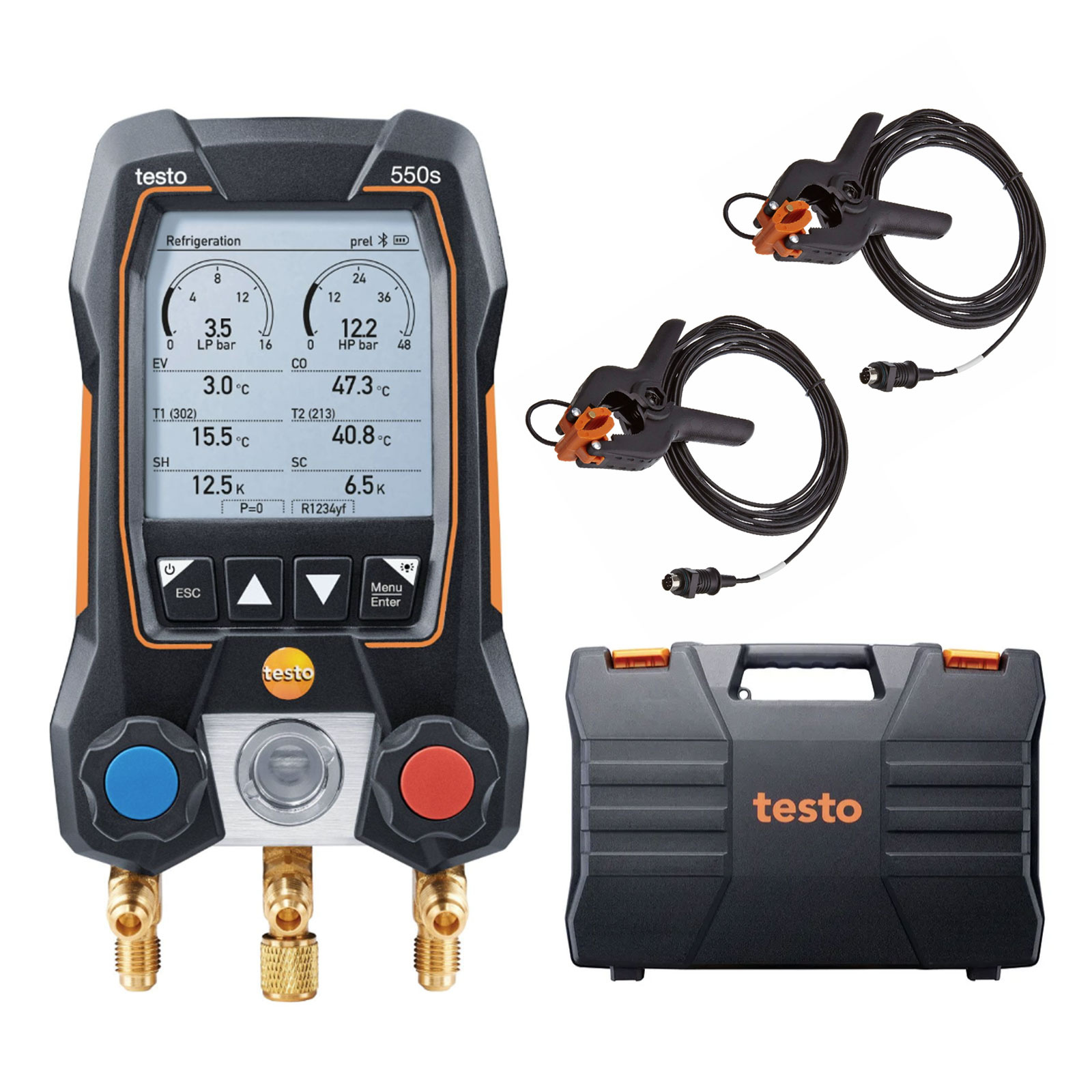 Elektronická ventilová objímka Testo 550s Basic s drôtovými sondami