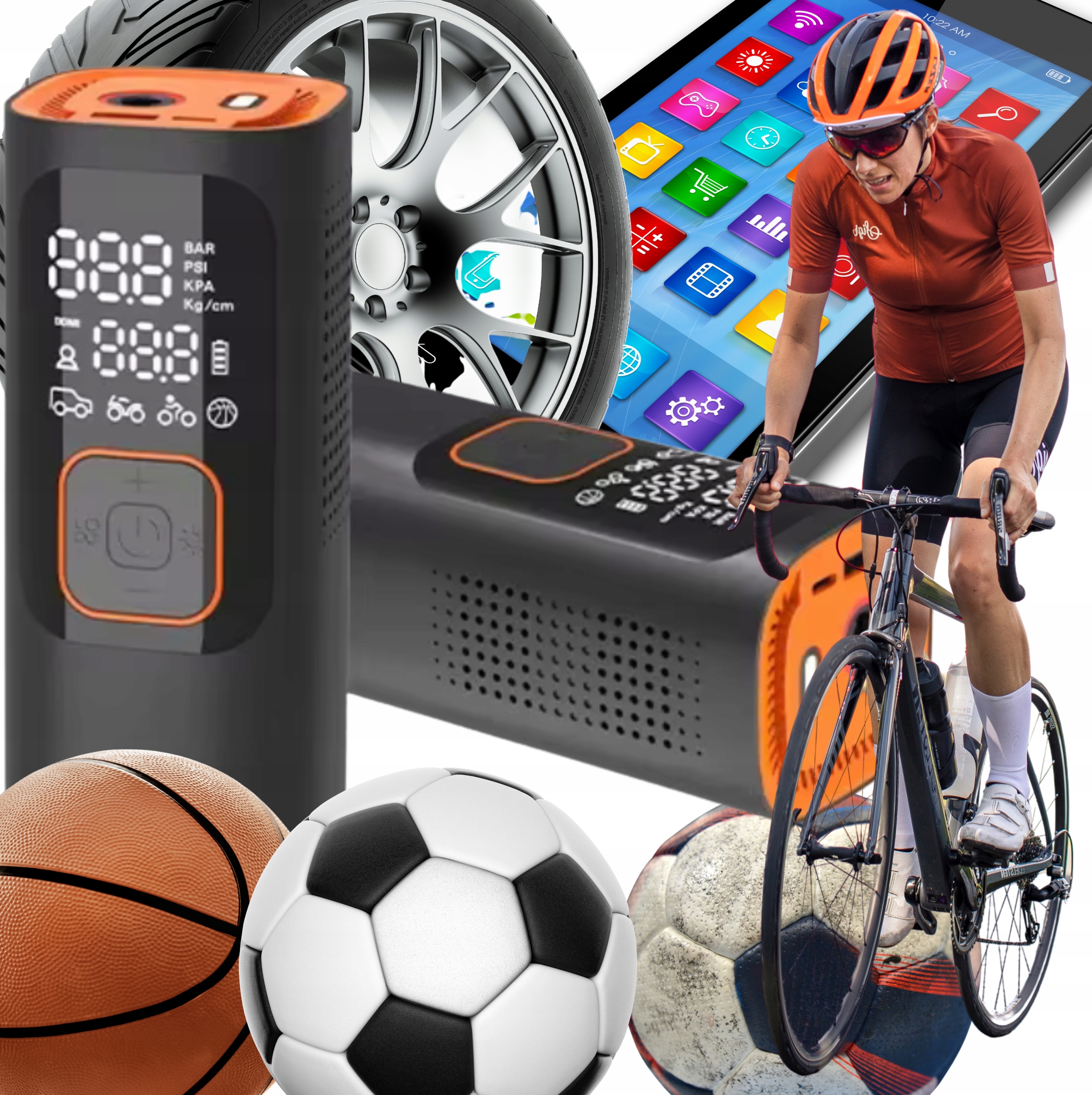 Mocna Pompka Elektryczna Do Roweru Rowerowa Auto Motocykl Piłka Kompresor