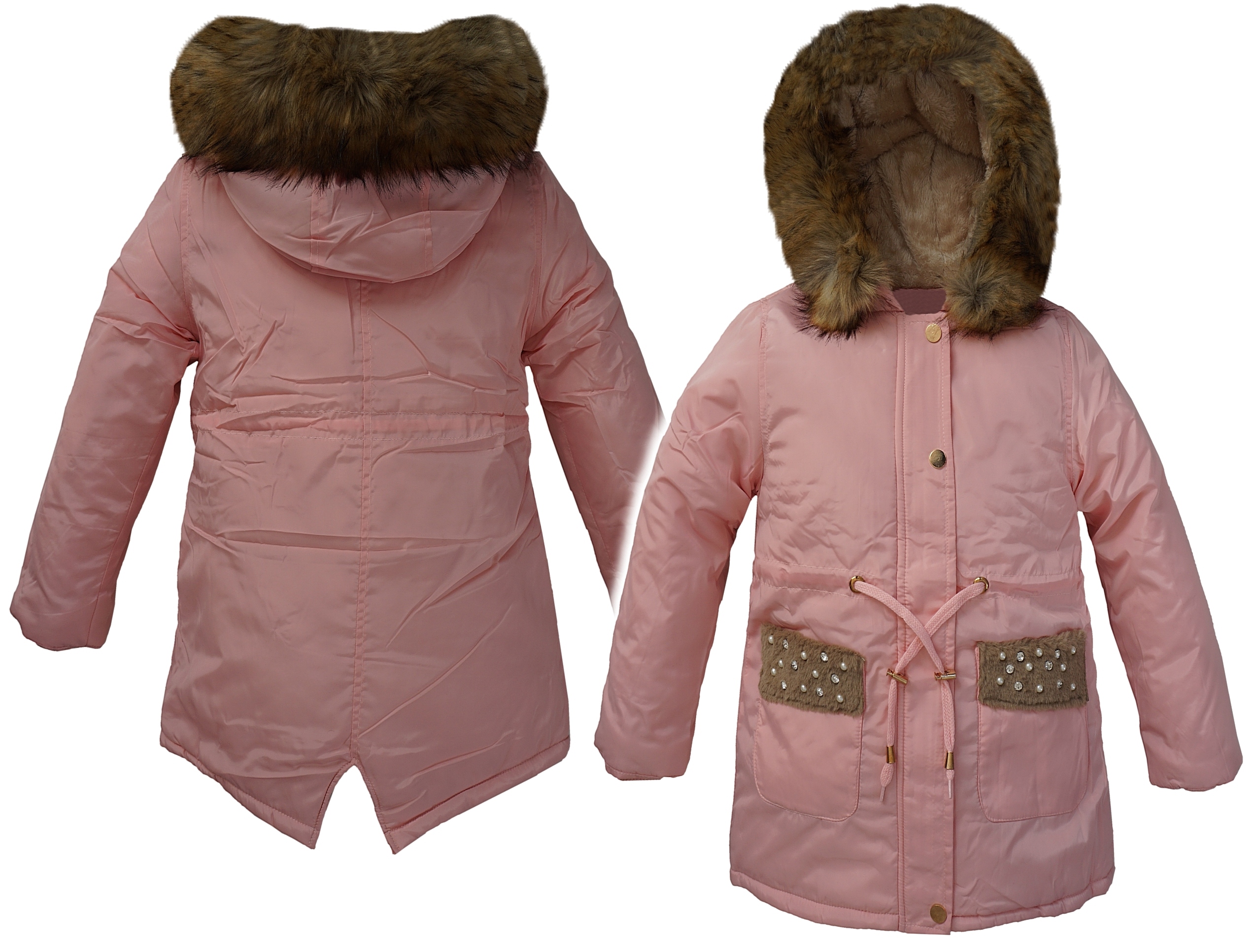 

Alaska Zimowa Kurtka Parka futerko Perełki 122/128