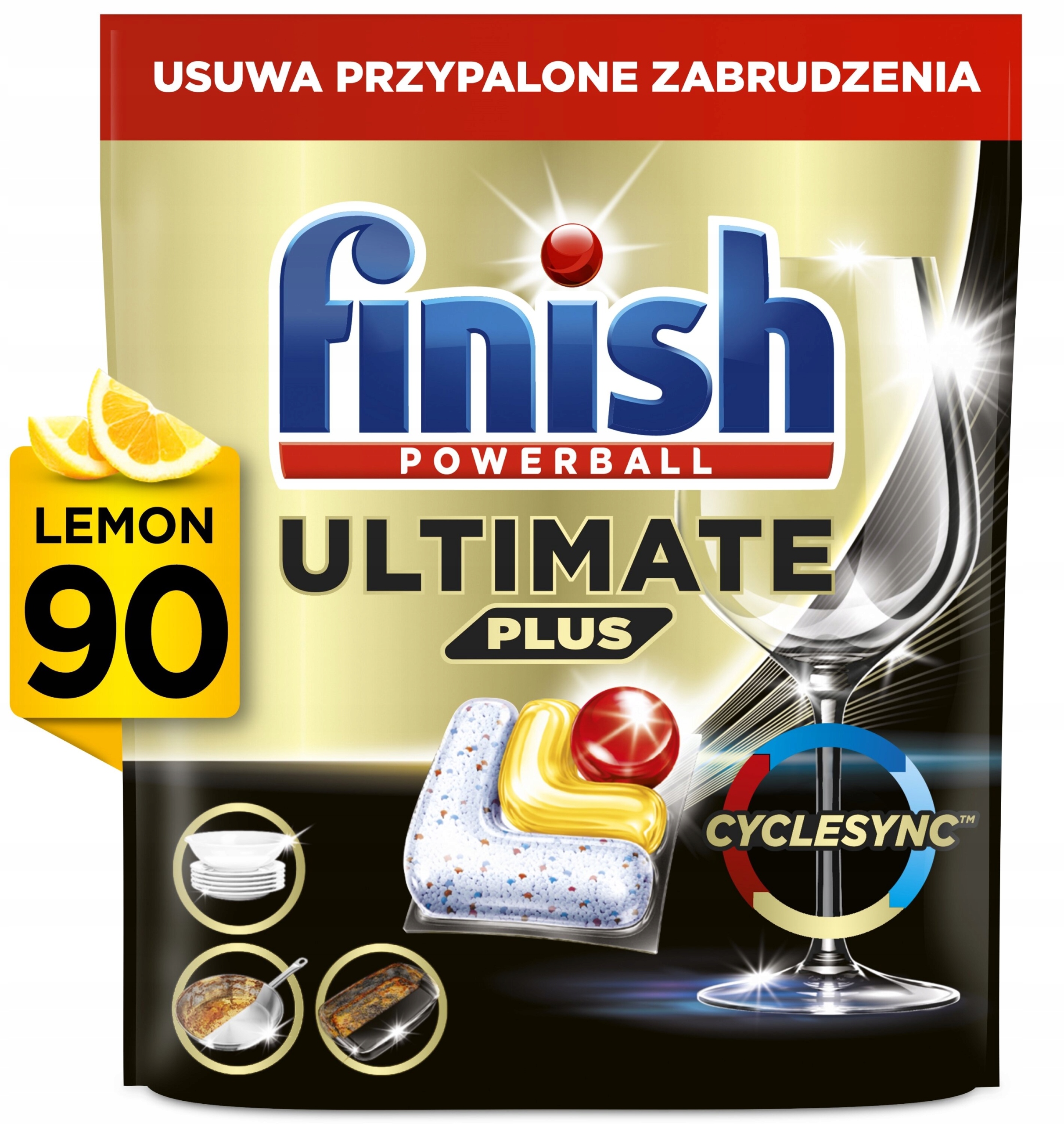 Finish Ultimate Plus All in 1 lemon Kapsułki do zmywarki 90 szt. cytrynowe