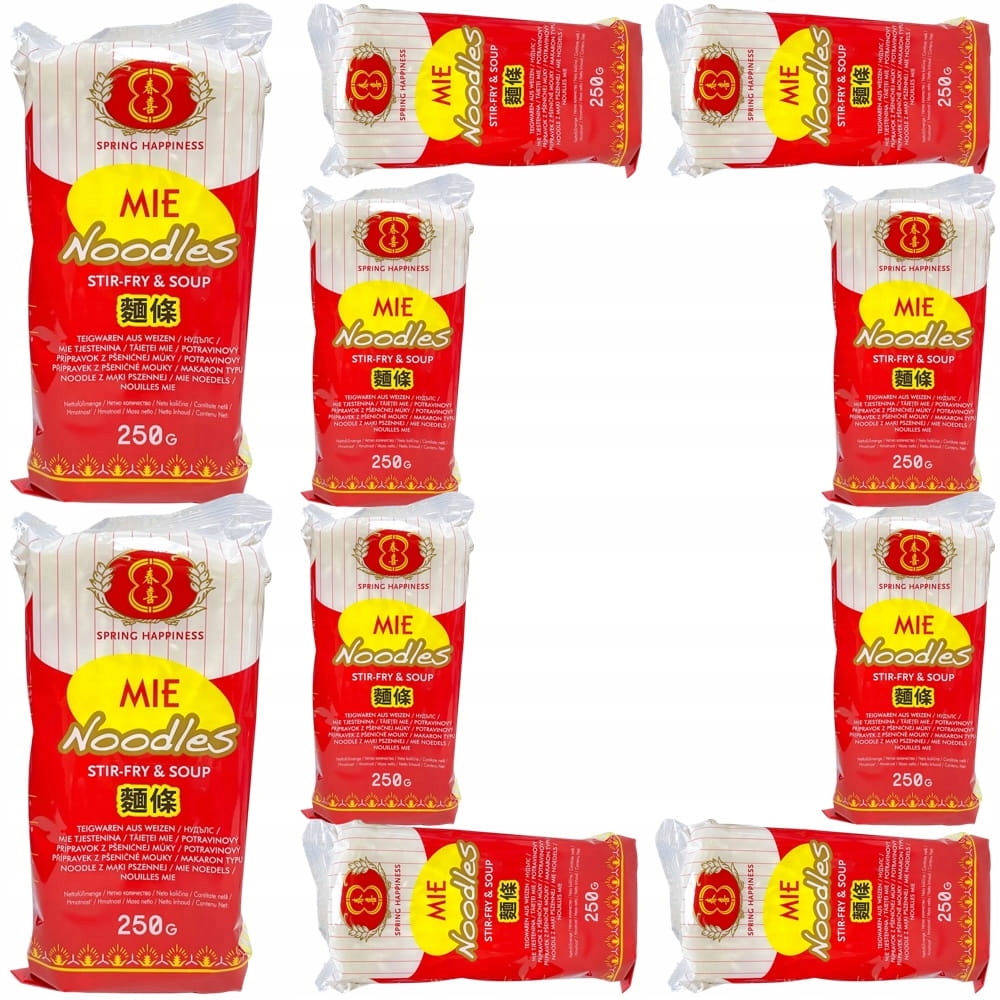 Levně 10x Čínské Rychlé Bleskové Těstoviny Mie Instant Připraveno za 4 minuty 250 g