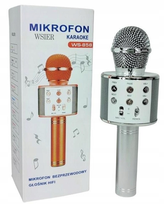 Mikrofon zabawkowy Srebrny