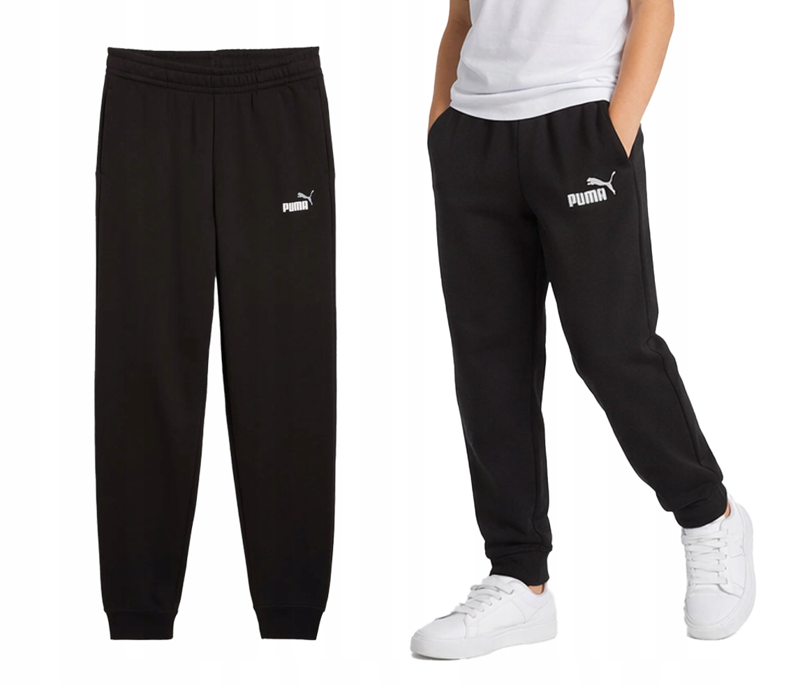 Spodnie dresowe Puma chłopięce joggery 68582401 czarne 164.