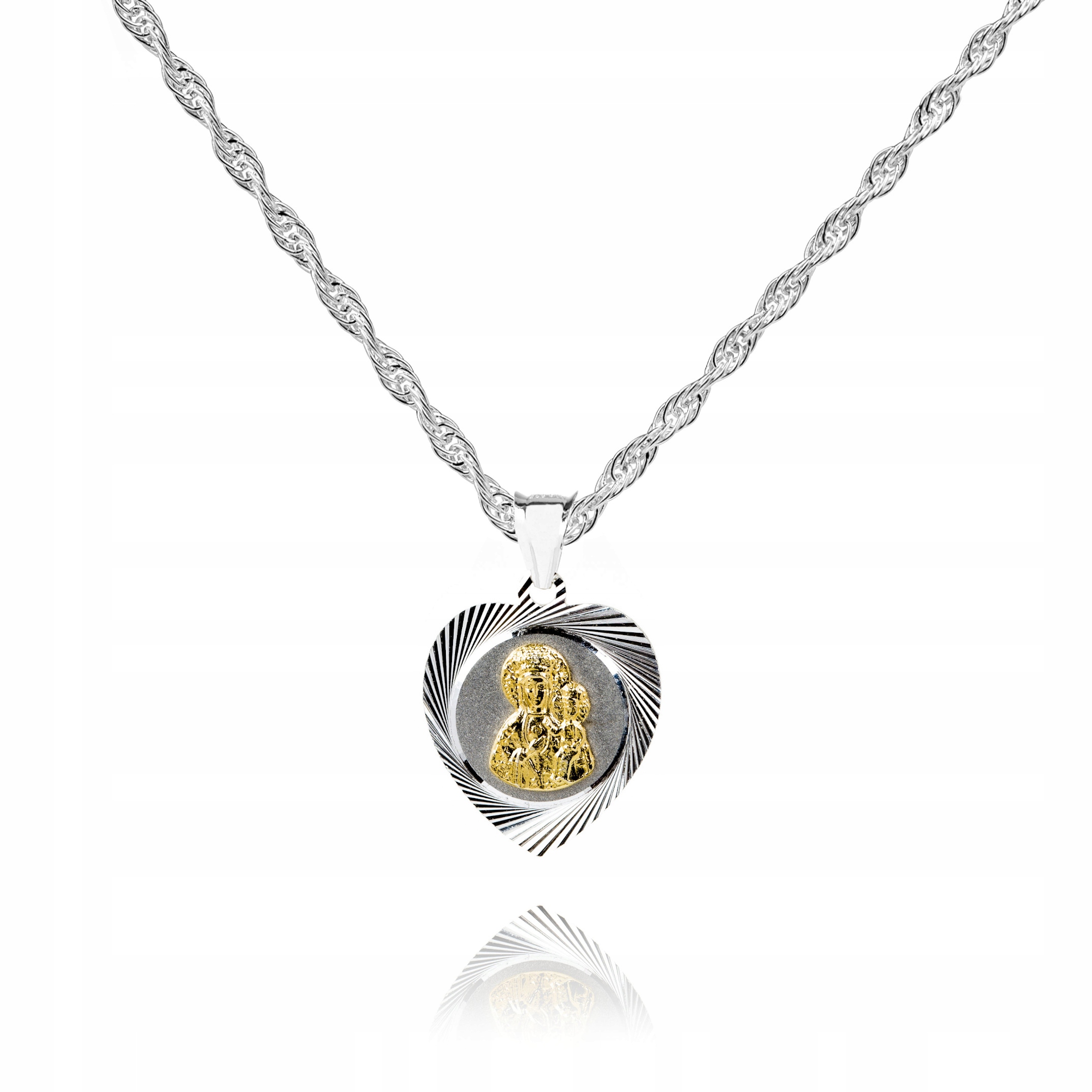 925 Srebrny łańcuszek medalik DEDYKACJA 40 cm S1M9 Marka Global Silver