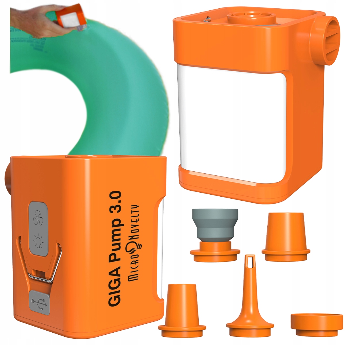 Giga Pump 3.0 Pompka Do Materca Z Lampką 3W1 Usb-c 16W