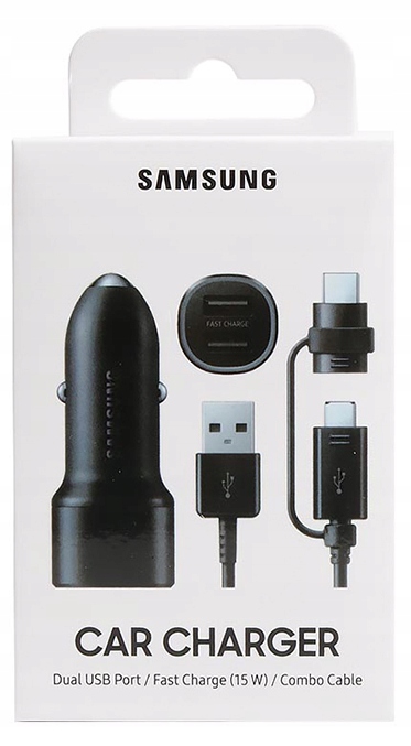 ORYGINALNA ŁADOWARKA SAMOCHODOWA SAMSUNG 15w 2XUSB