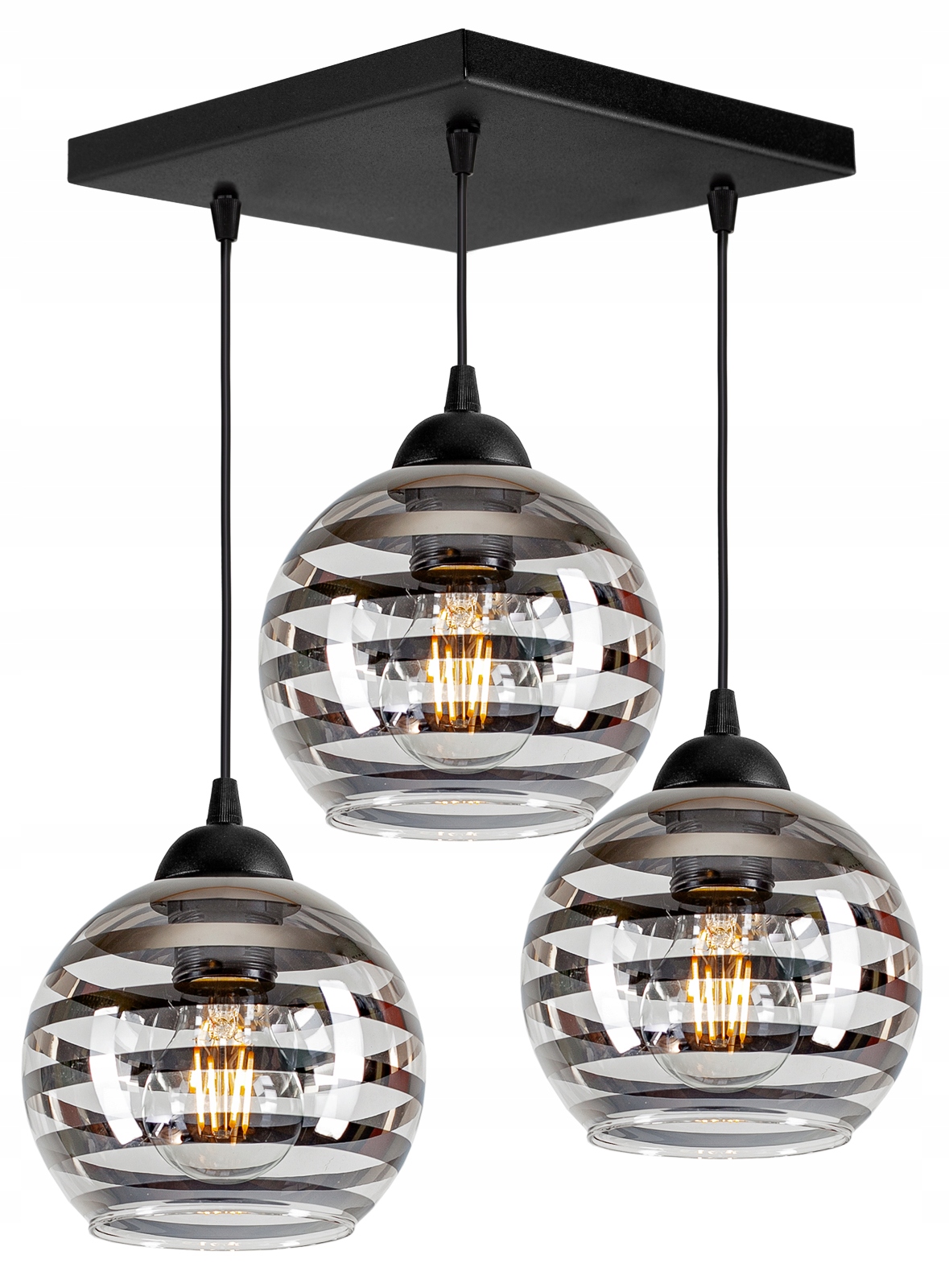 

Szklana Lampa Wisząca Sufitowa Żyrandol Kule Led