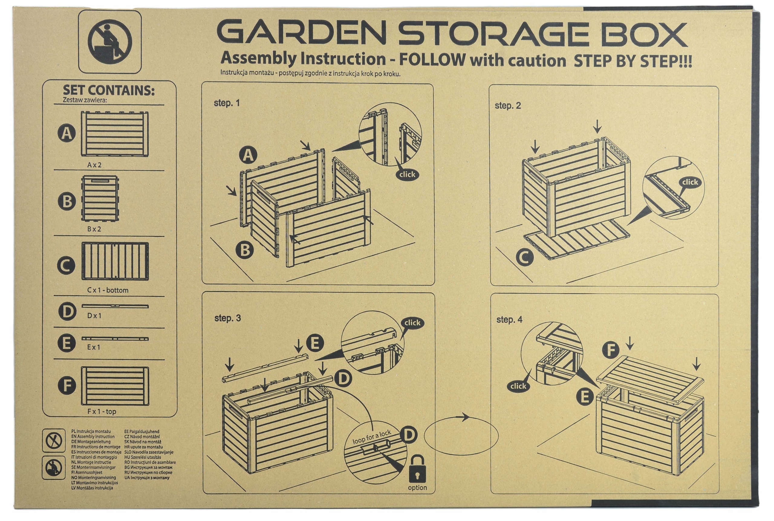 Skrzynia ogrodowa 190L antracyt Prosperplast WoodeBox MBWL190 Kod producenta MBWL190-S433