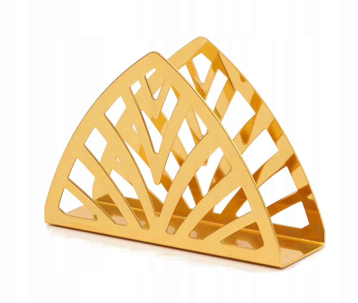 Złoty serwetnik stojak na serwetki metalowy solidny trwały złoty połysk