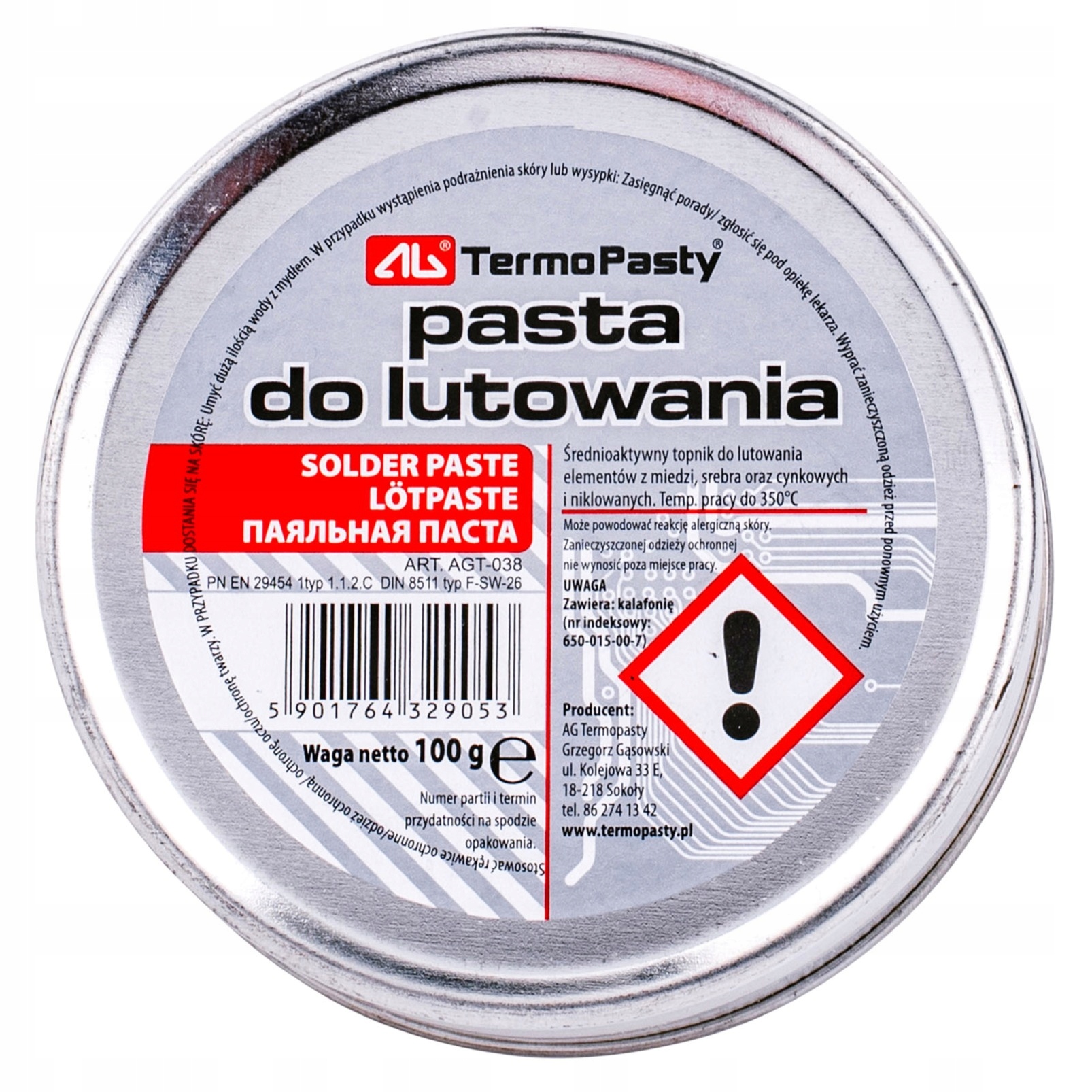 

Ag Pasta Lutownicza Do Lutowania 100g W-wa