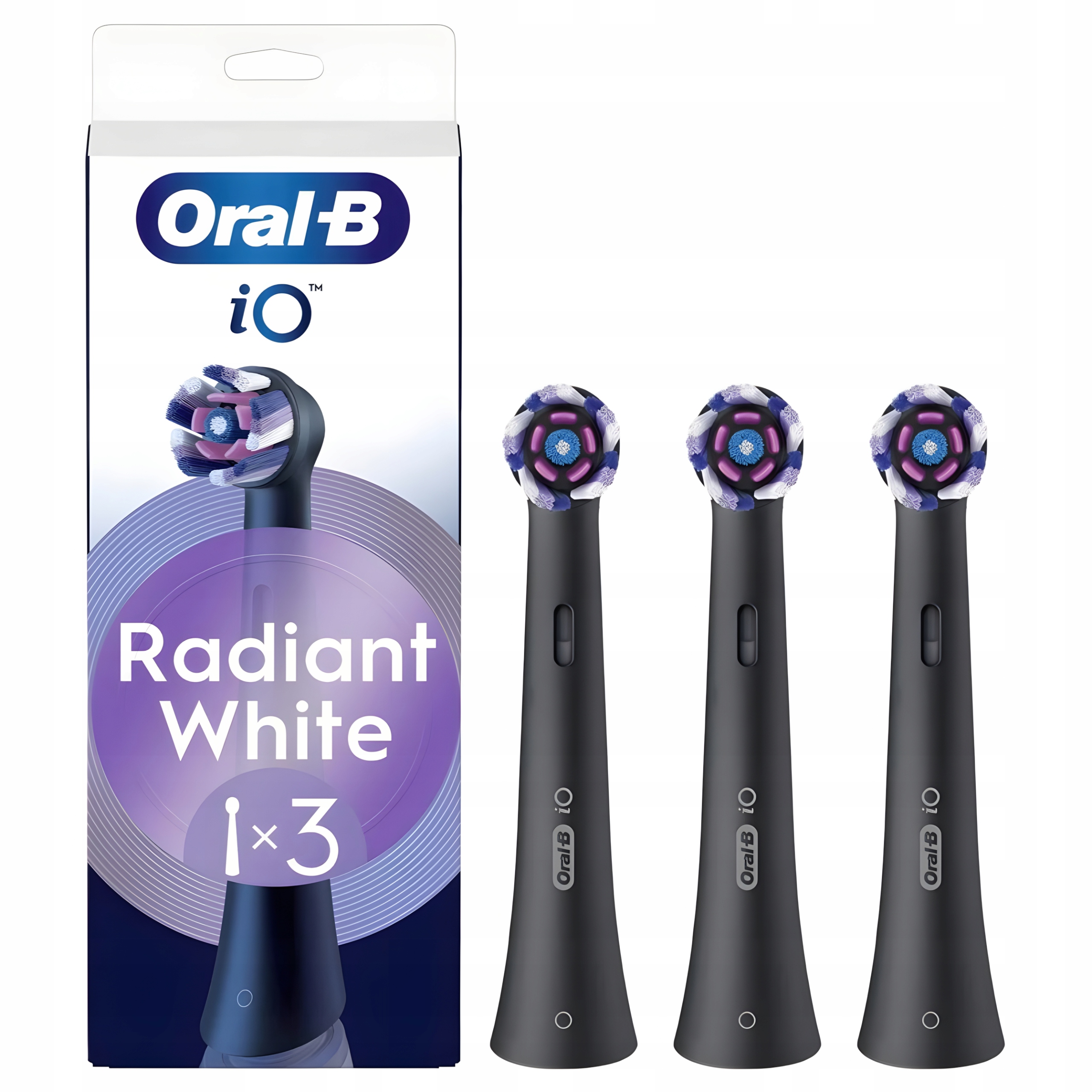 3 Oryginalne Końcówki do Szczoteczki Elektrycznej Oral-B iO Radiant Black