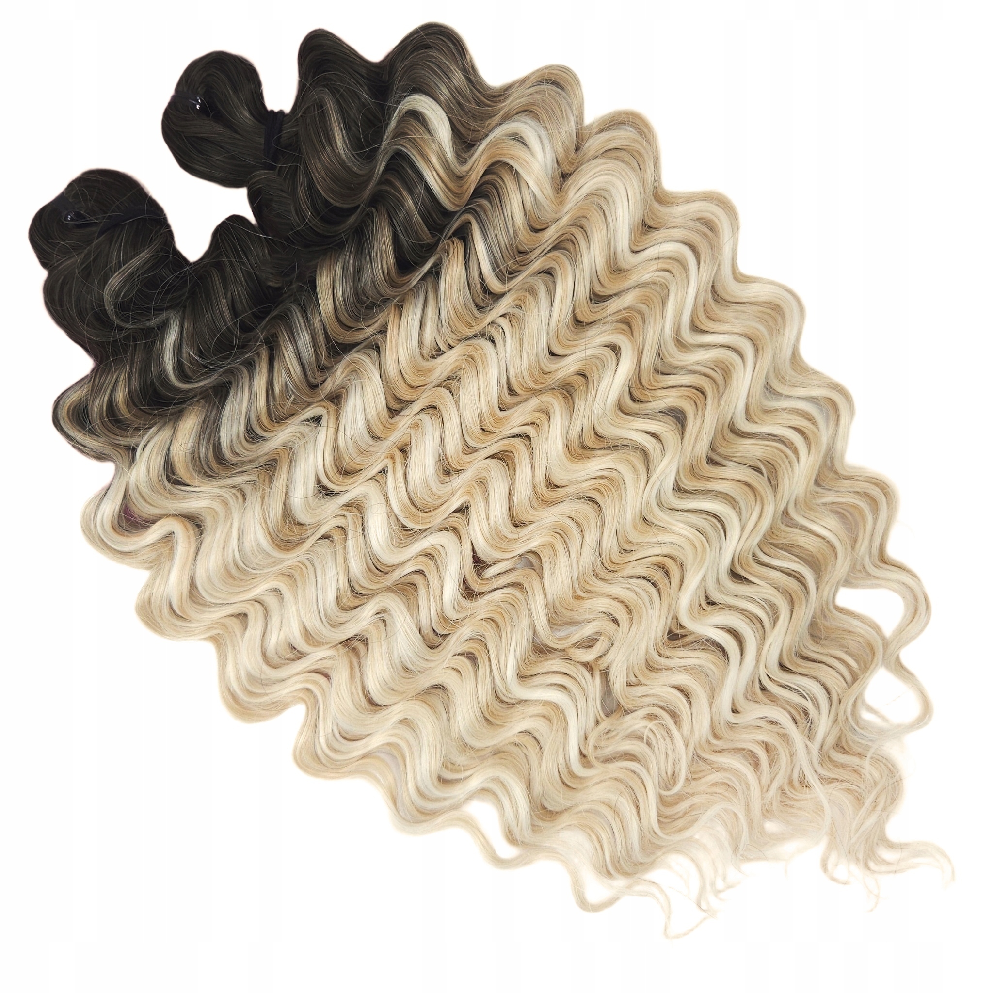Syntetické vlasy Afroloki Ultra Deep Wave Pro Blond Ombre Odrost 35 cm 200 g