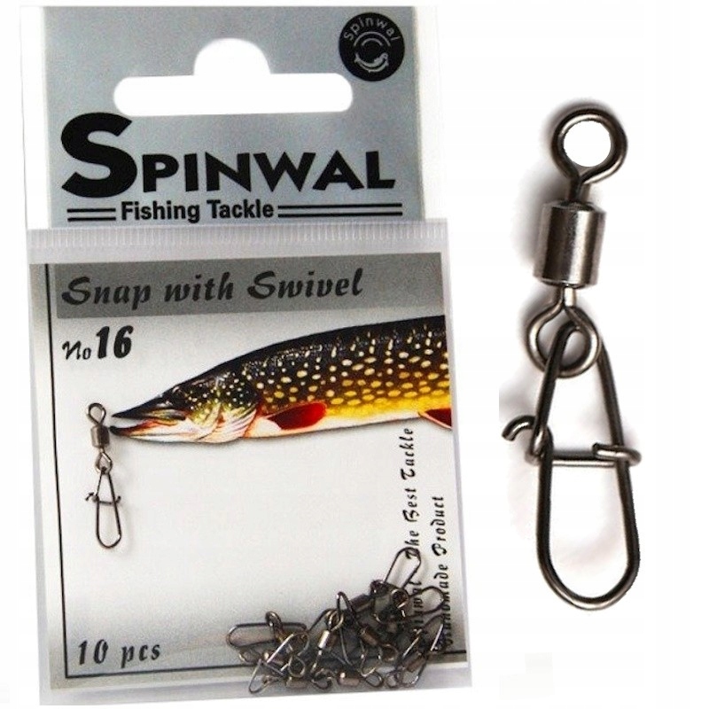 Agrafka Spinningowa Z Krętlikiem Spinwal Snap With Swivel Nr 16 10kg 10szt.