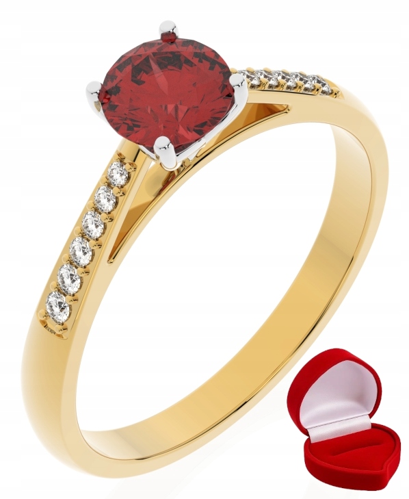Zlatý Prstýnek 585 14k Rubín 0,50 ct Krabička R22