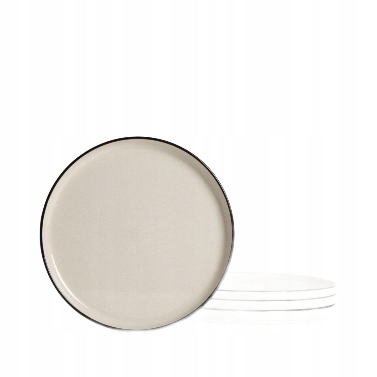 Sada jídelních talířů Azra s černým okrajem 4 ks Homla