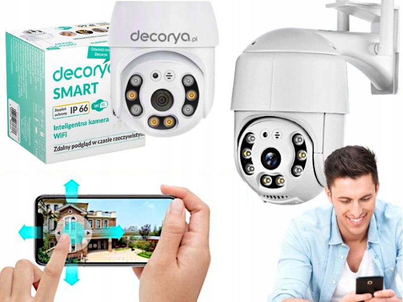 Otočná WiFi Ip kamera Zoom Monitorování domu Detektor pohybu Den Noc