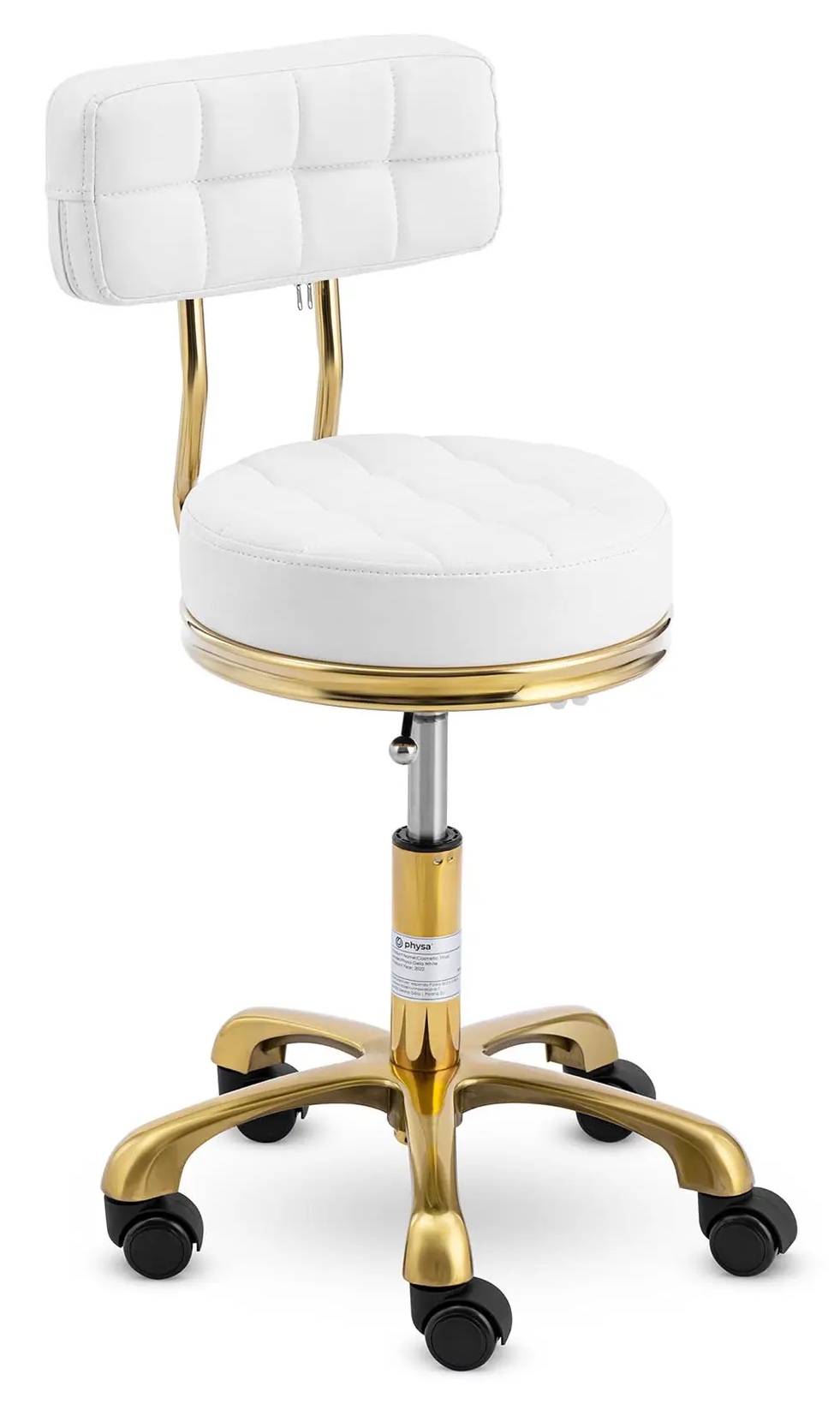 Kosmetické křeslo na kolečkách 47-61 cm 150 kg Physa Physa Gela White