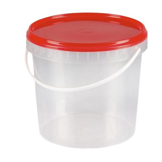 Wiadro 1L F Op. 100 Szt Wiaderko 1l Przezroczyste Plastikowe z Pokrywką
