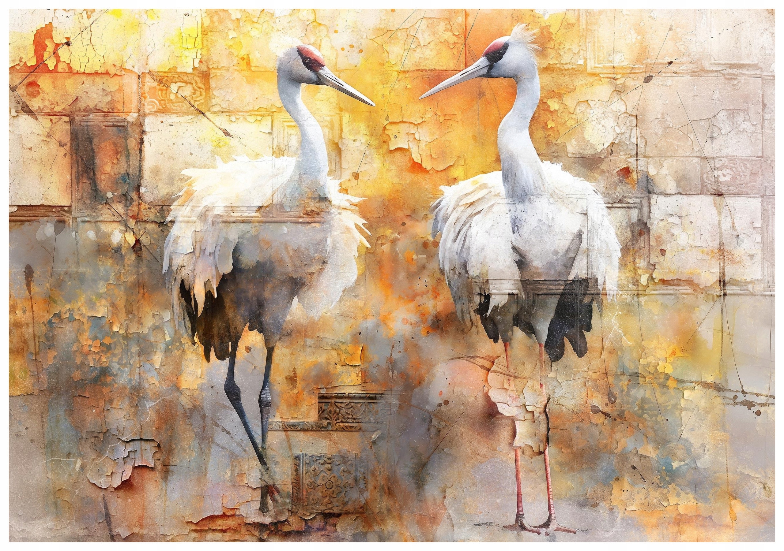 Fototapeta Jeřábi Akvarely Klid Elegance do vašeho domova 350x250 lepidlo