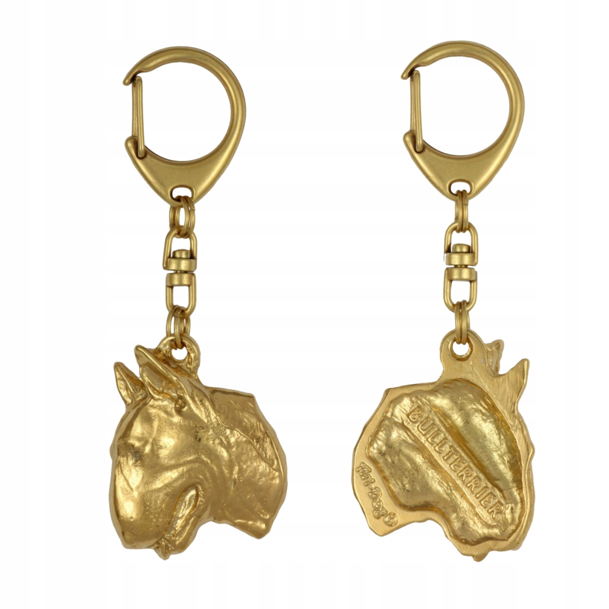 Bulteriér, Bull Terrier II – pozlacený přívěsek na klíče na klíče se psem, ozdoba