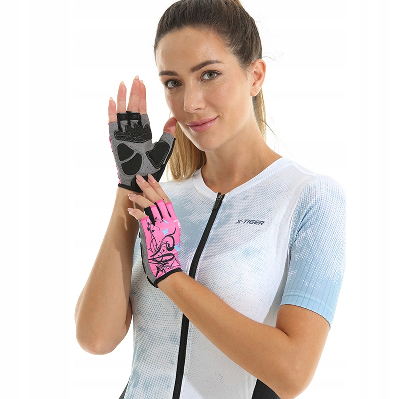 RĘKAWICZKI ROWEROWE DAMSKIE ŻELOWE BEZ PALCÓW PRO Płeć kobieta