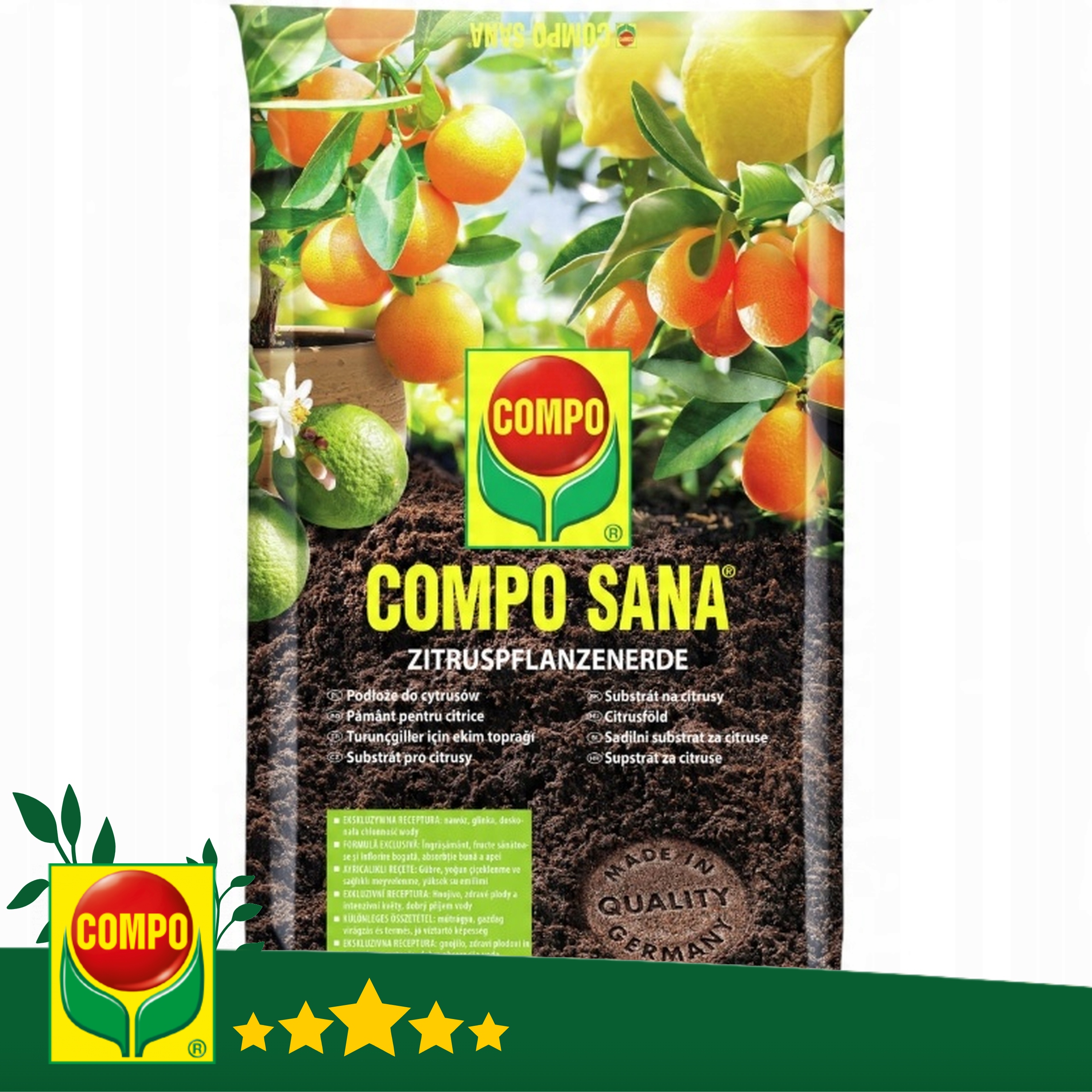 Ziemia do Cytrusów Pomarańczy Limonki Podłoże 10L COMPO z Nawozem + GRATIS Rodzaj ziemia uprawna