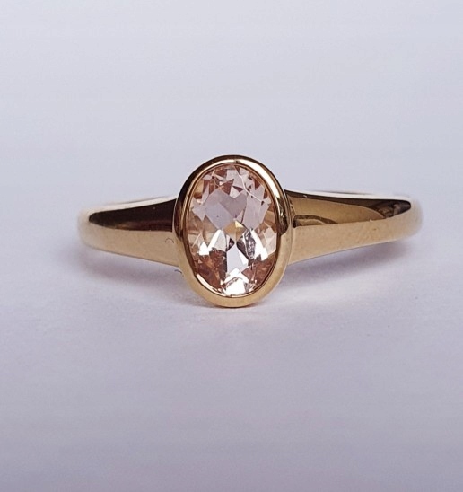 

Pierścionek Srebro 925 Pozłacany Morganit r. 16