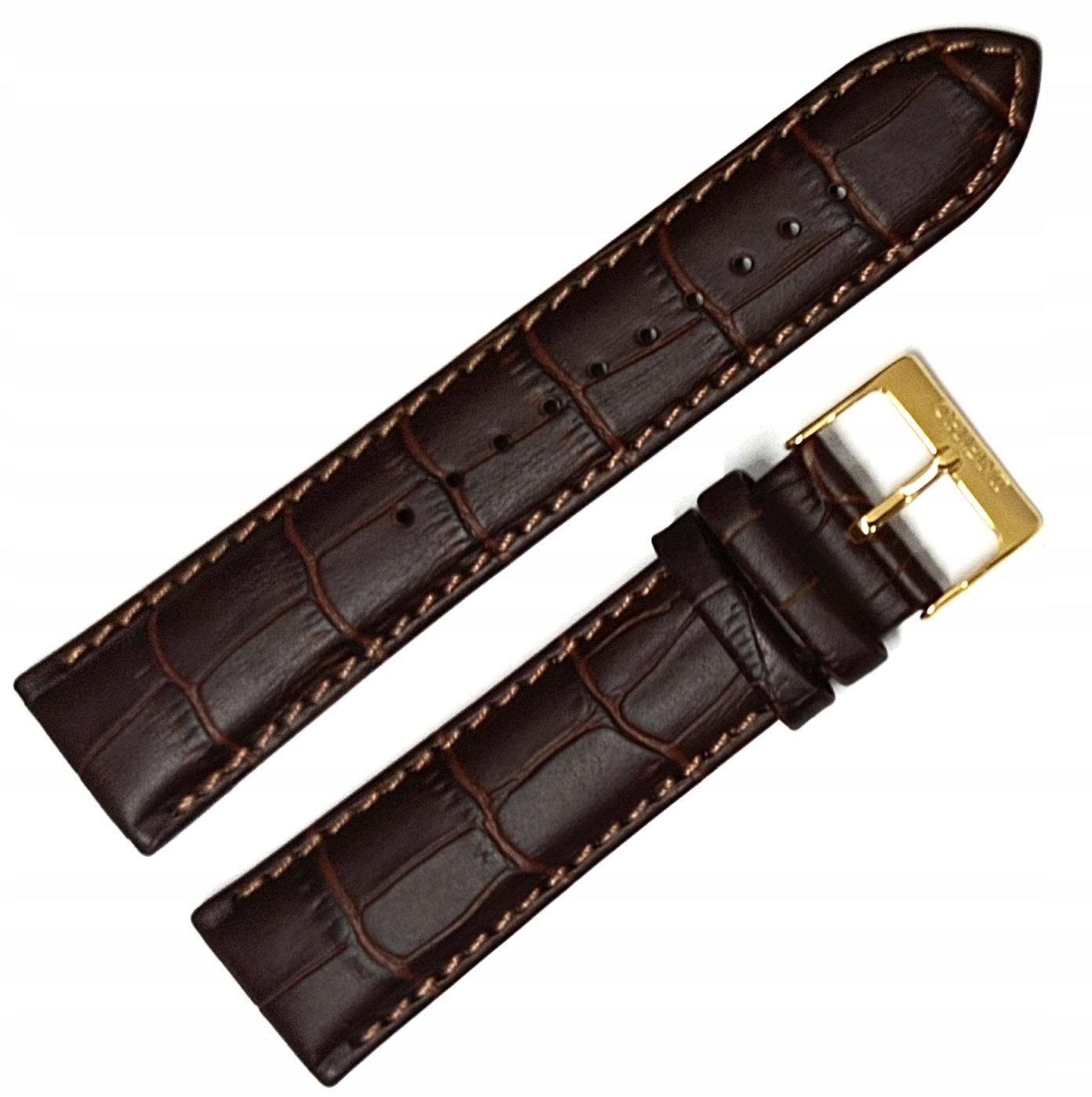 Originální Kožený Hnědý Matný Řemínek Na Hodinky Orient 22 mm Krokodýl