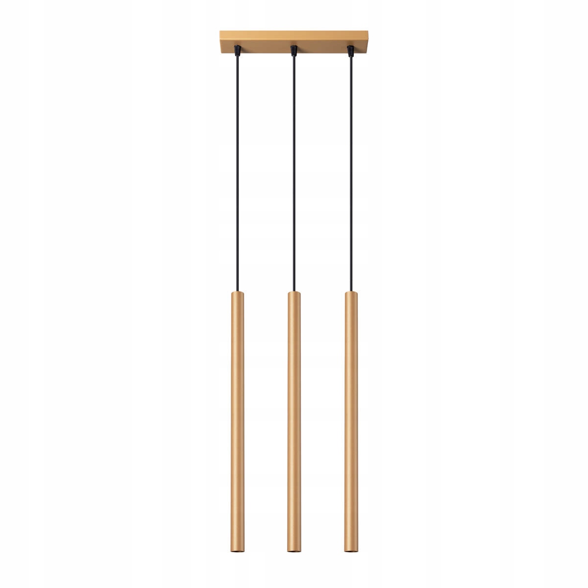 Sollux Trojnásobná závesná lampa so zlatými tubami 50 cm nad stôl, ostrov, bar, do jedálne