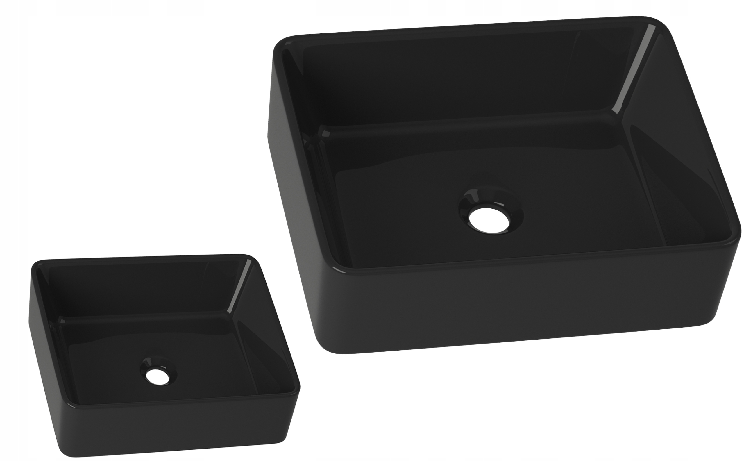 Čierna Keramická Kúpeľňová Umývadlová Doska, Obdĺžniková Vega