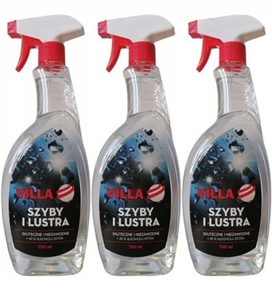 

Villa płyn do Szyb i Luster +40% alkoholu 3x 750ml