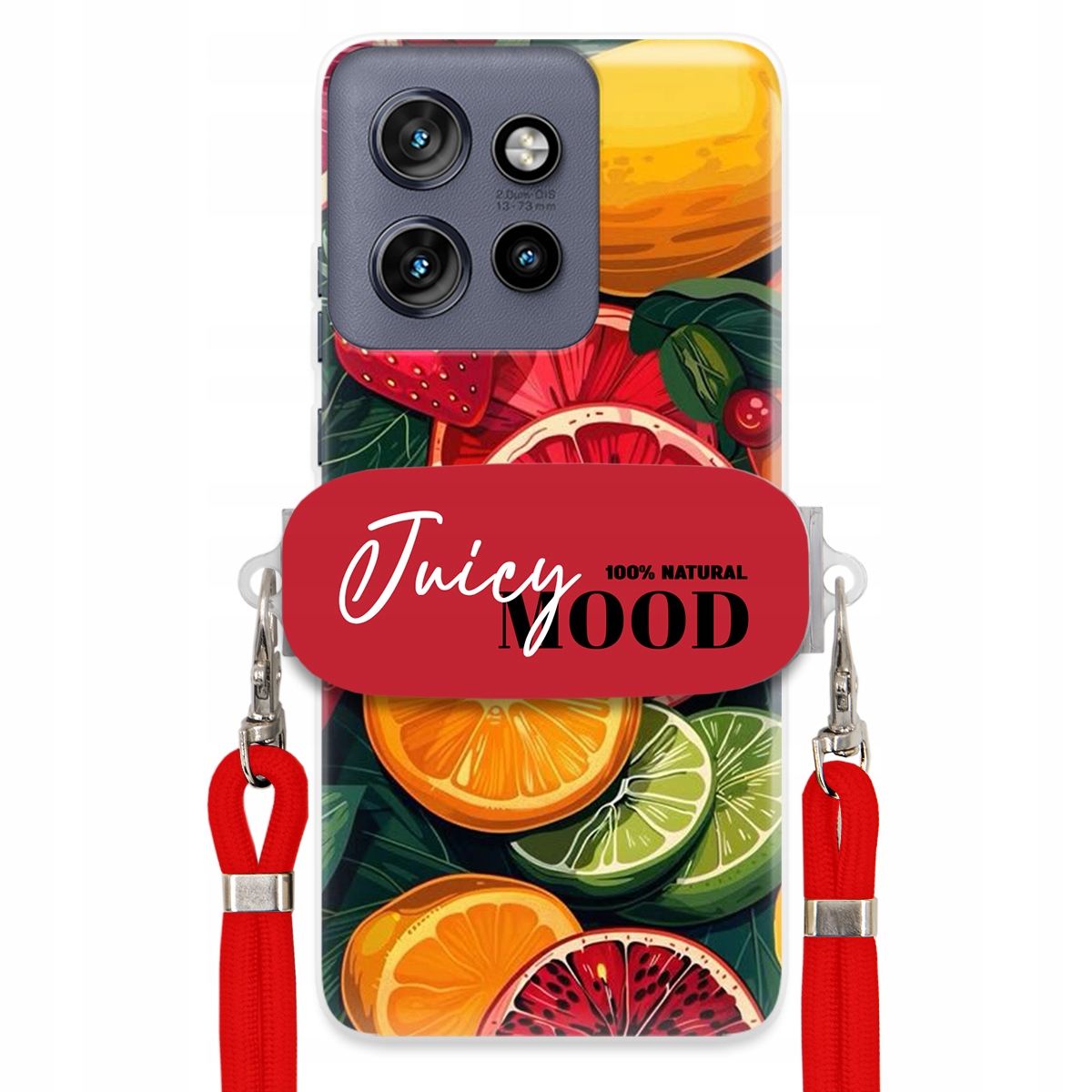 Pouzdro pro Motorola Edge 50 Neo Červené vodítko Držák Fruit Ovoce Juice Mood